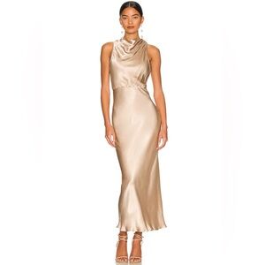 Shona Joy Lalune High Neck Midi Dress